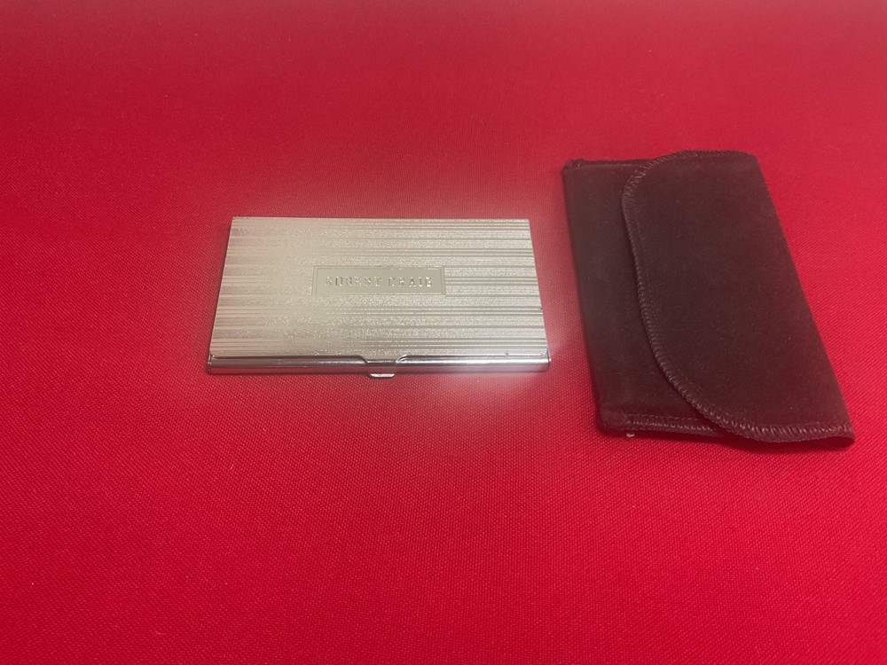 Vtg LUNT Silver-Plated Business Card Holder – Monogram Plate Robert Craig