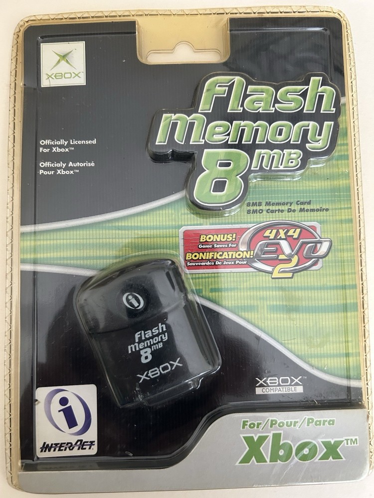 InterAct Flash Memory 8mb Xbox Colors Black New