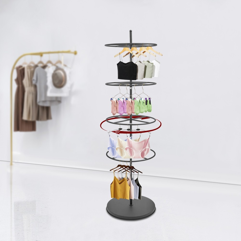 Retail Display Stand 4 Tier Rotating Round Rack for Store Display Shelves