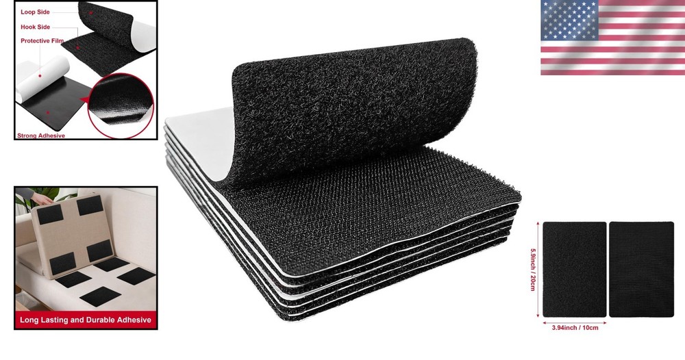 Versatile 4x6 inch Hook and Loop Strips - Perfect for Sewing & Home Projects