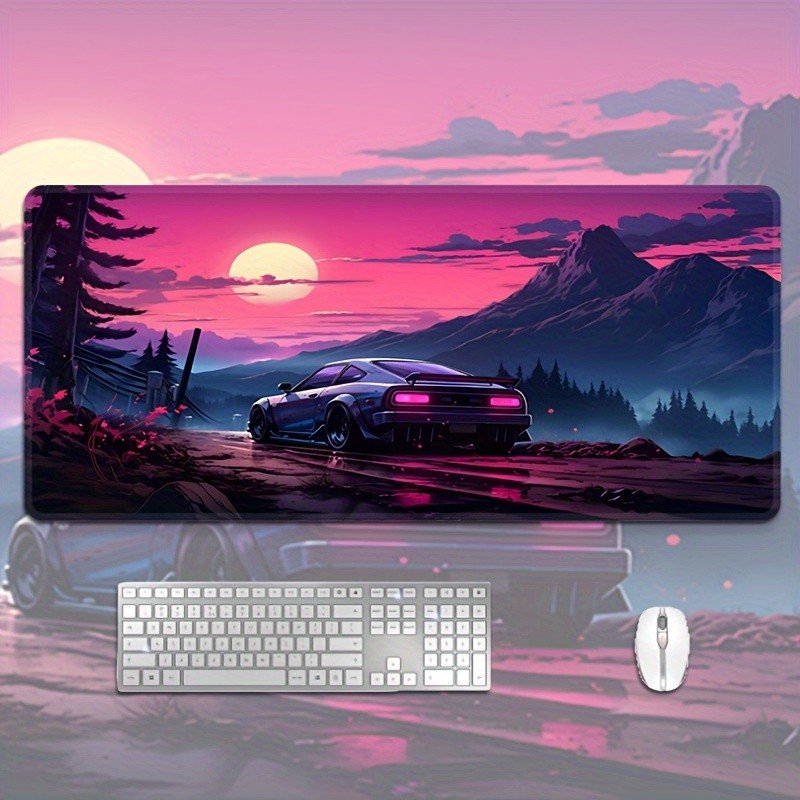 40*90cmExtra size, rectangular mousepad, sunset, road car, large mousepad, natur