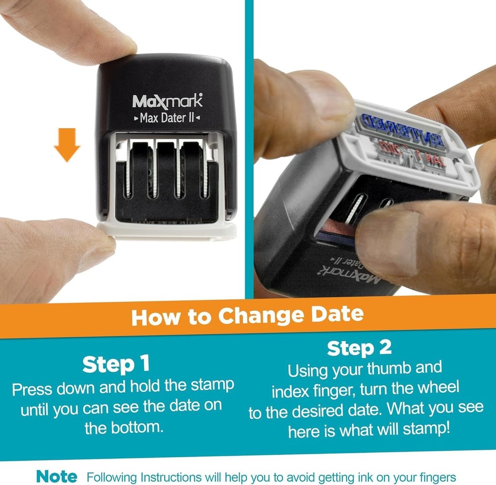 MaxMark Self-Inking Rubber Date Office Stamp with Received RECEIVED, Red