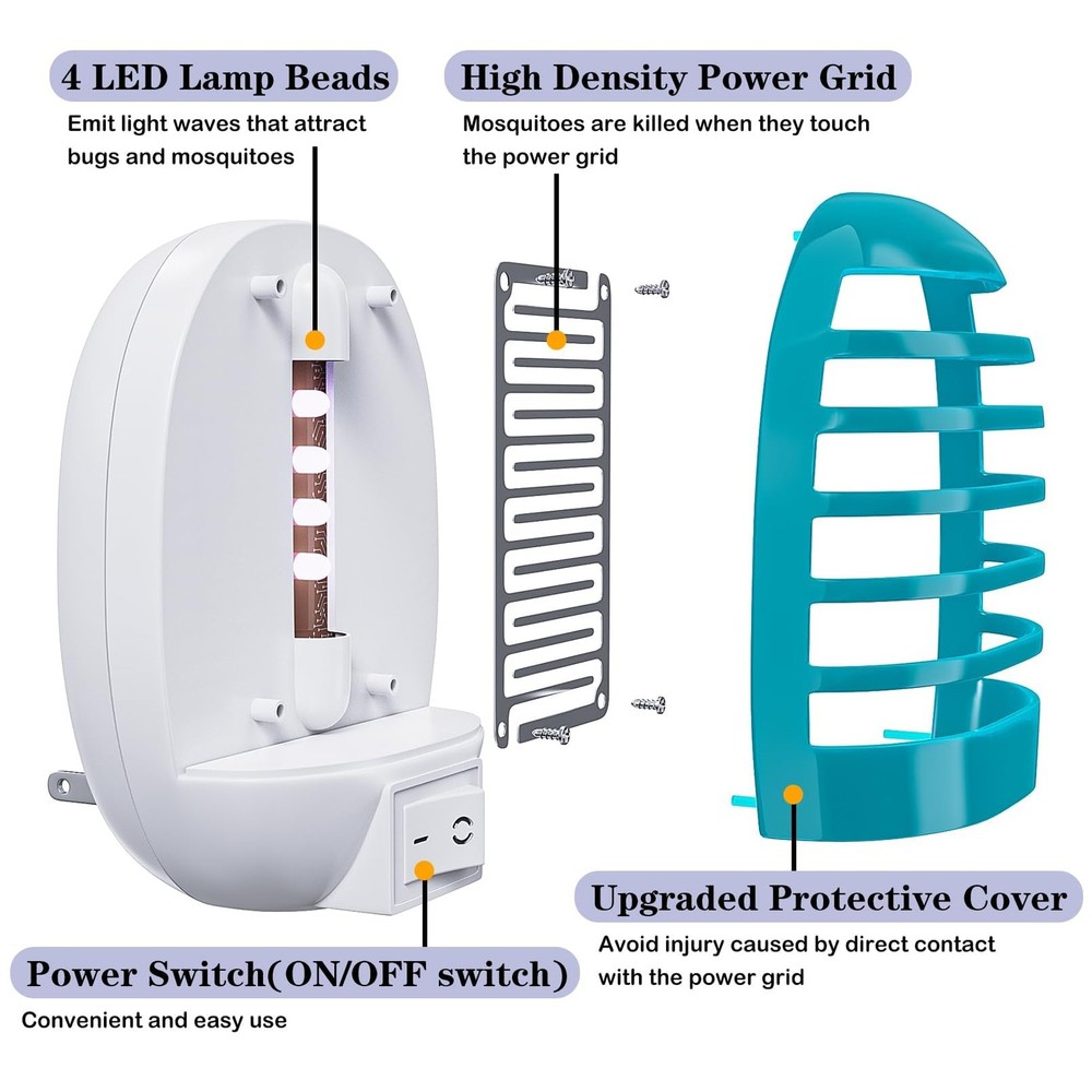 2 Pack Plug in Bug Zapper Indoor Flying Insect Trap, Electronic Mosquito Zapp...