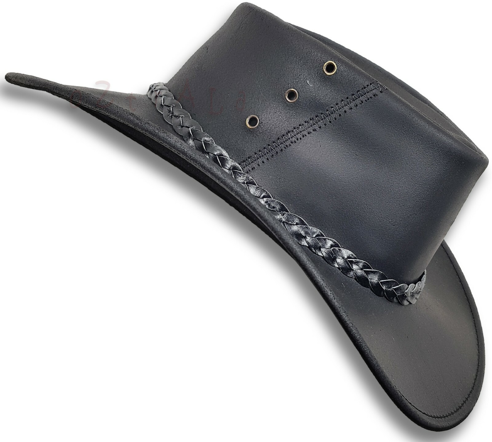 【oZtrALa】 Oiled KANGAROO Leather Hat Cowboy Western Outback Mens Golf AUSTRALIAN