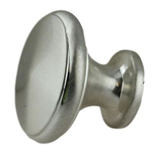 1" Small Knob Brushed Satin Silver