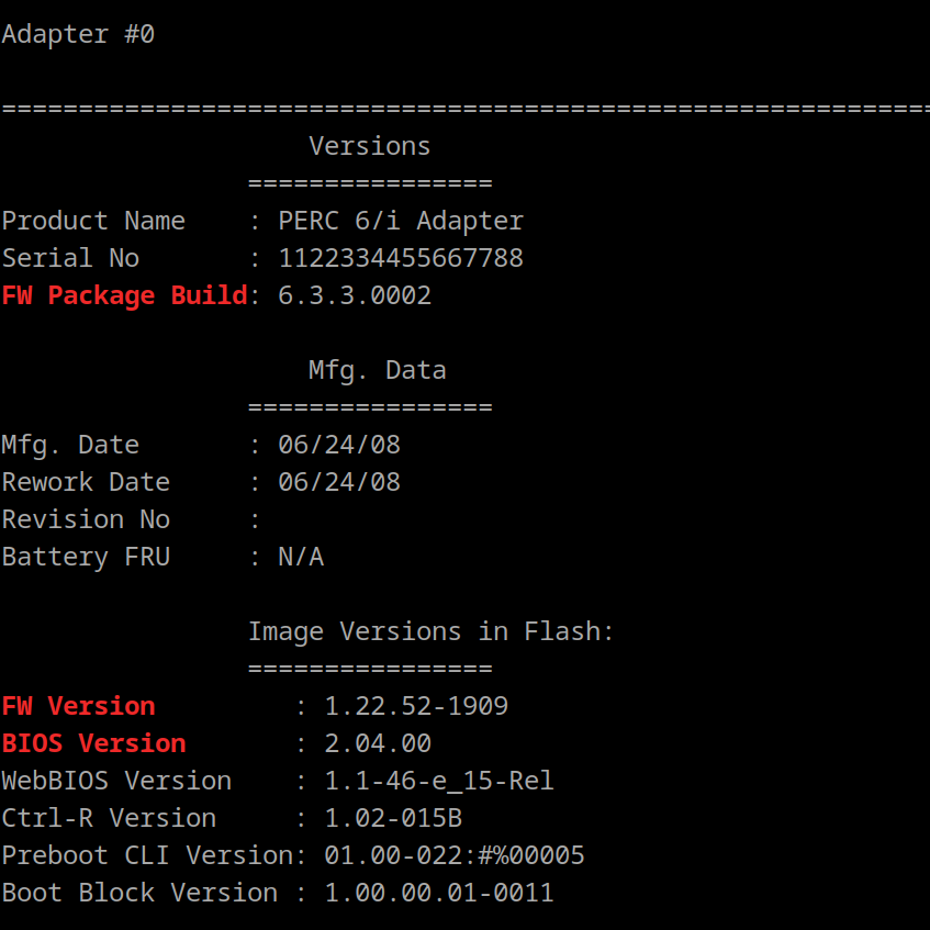 Dell T774H PERC 6/I SAS-1 3Gbps RAID Controller 256MB cache