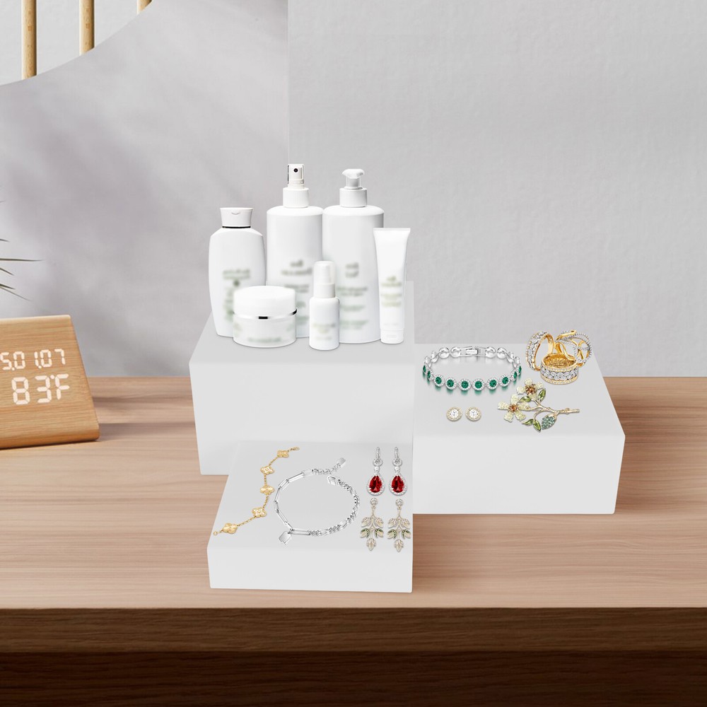 Acrylic Cube Dessert Table Display Nesting Riser with Hollow Bottoms 8"+9"+10"