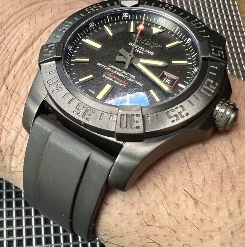 BLACK Vulcanized Caoutchouc rubber Strap Band Straight Edge Quick Release