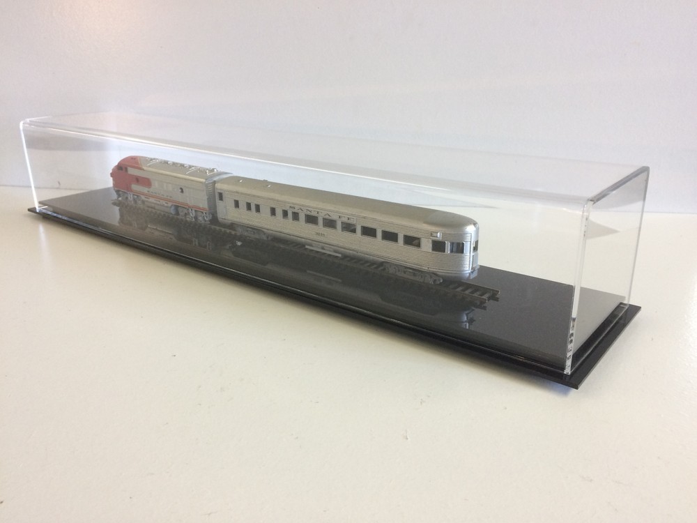 Train Display case HO scale 30" long with black acrylic base