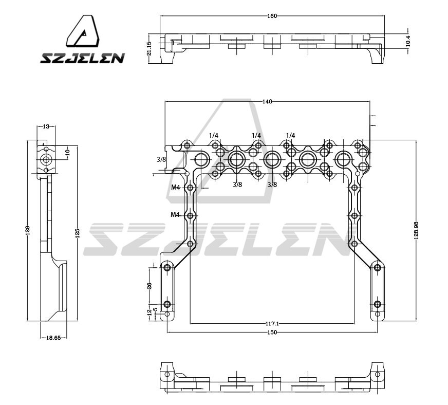 ARRI Alexa Mini LF Extension Side Panel Kit，3/8” Thread Camera Bracket Plate