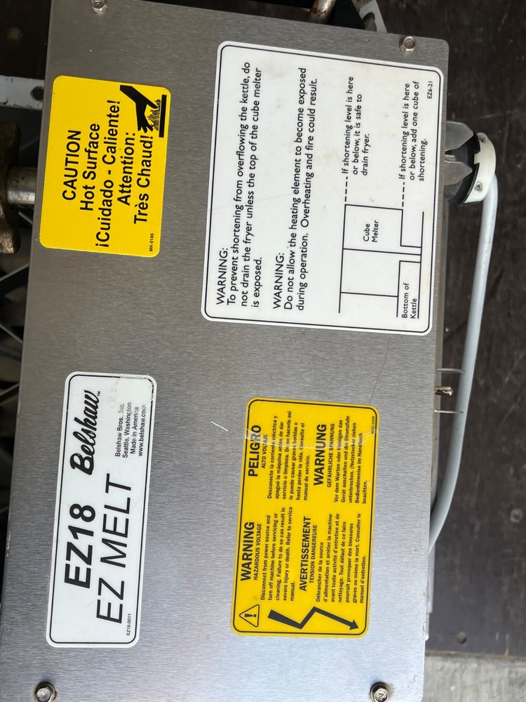 Belshaw filter EZMELT 18 Shortening Melter Filter HEATED