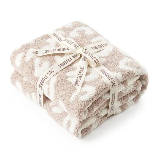 Leopard Throw Blanket for Couch Bed Sofa 50x60 Throw(50"x60") Leopard Beige