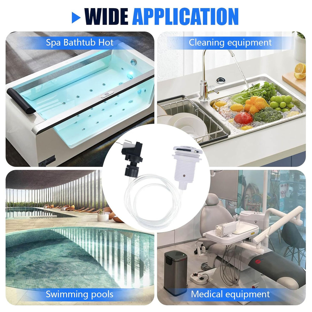 16A On Off Push Button Switch Jetted Whirlpool Jet for Bath Tub Spa Garbage (Bla