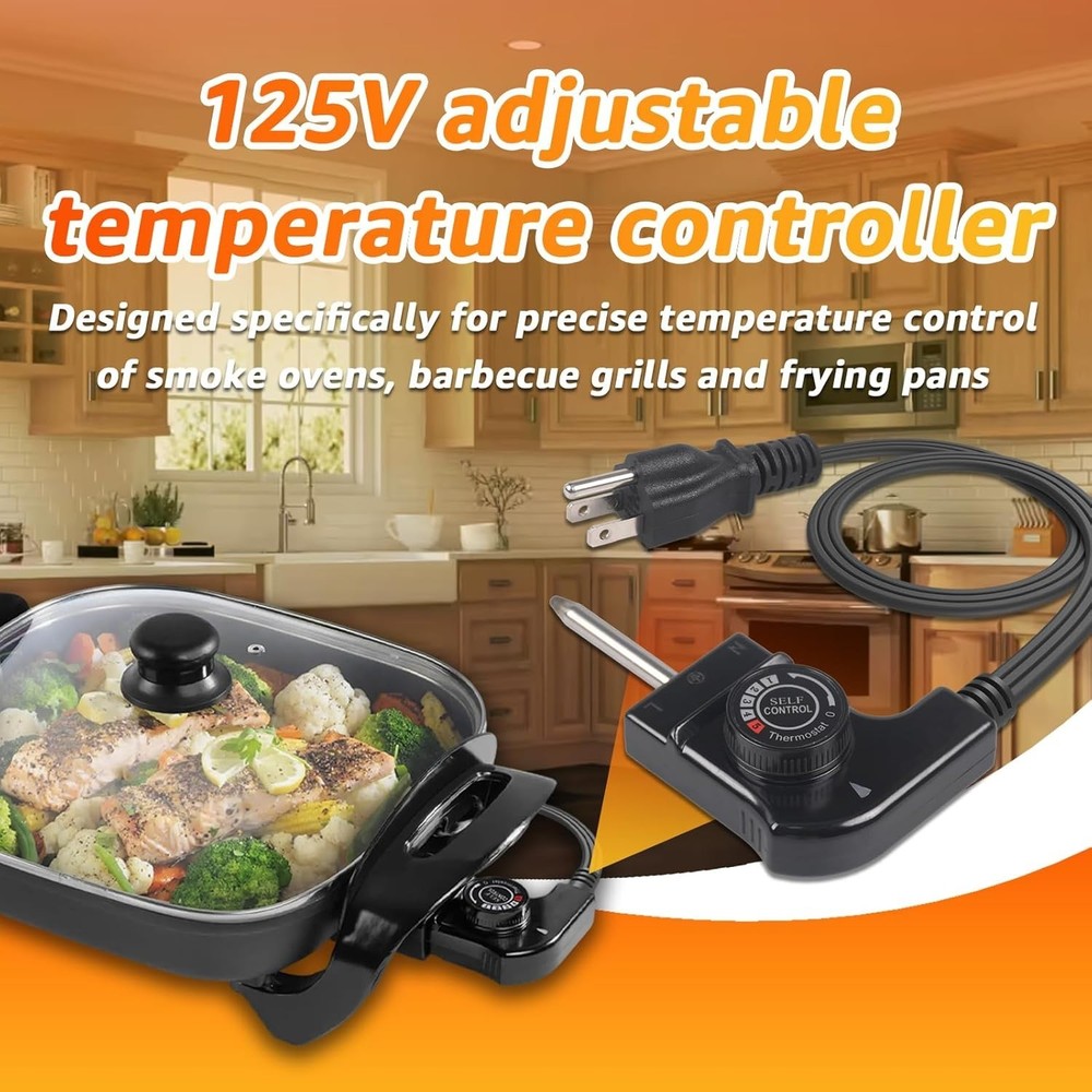 Universal Replacement Adjustable Thermostat Probe Cord - Compatible with Mast...