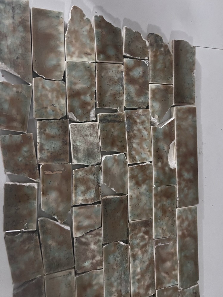 46 Antique Architectural Fireplace Surround Ceramic Backsplash Tile Salvaged