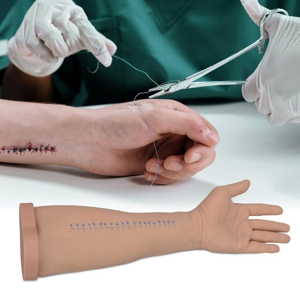 Suture Practice Arm Kit for Medical Students, Silicone Suturing Trainer Model