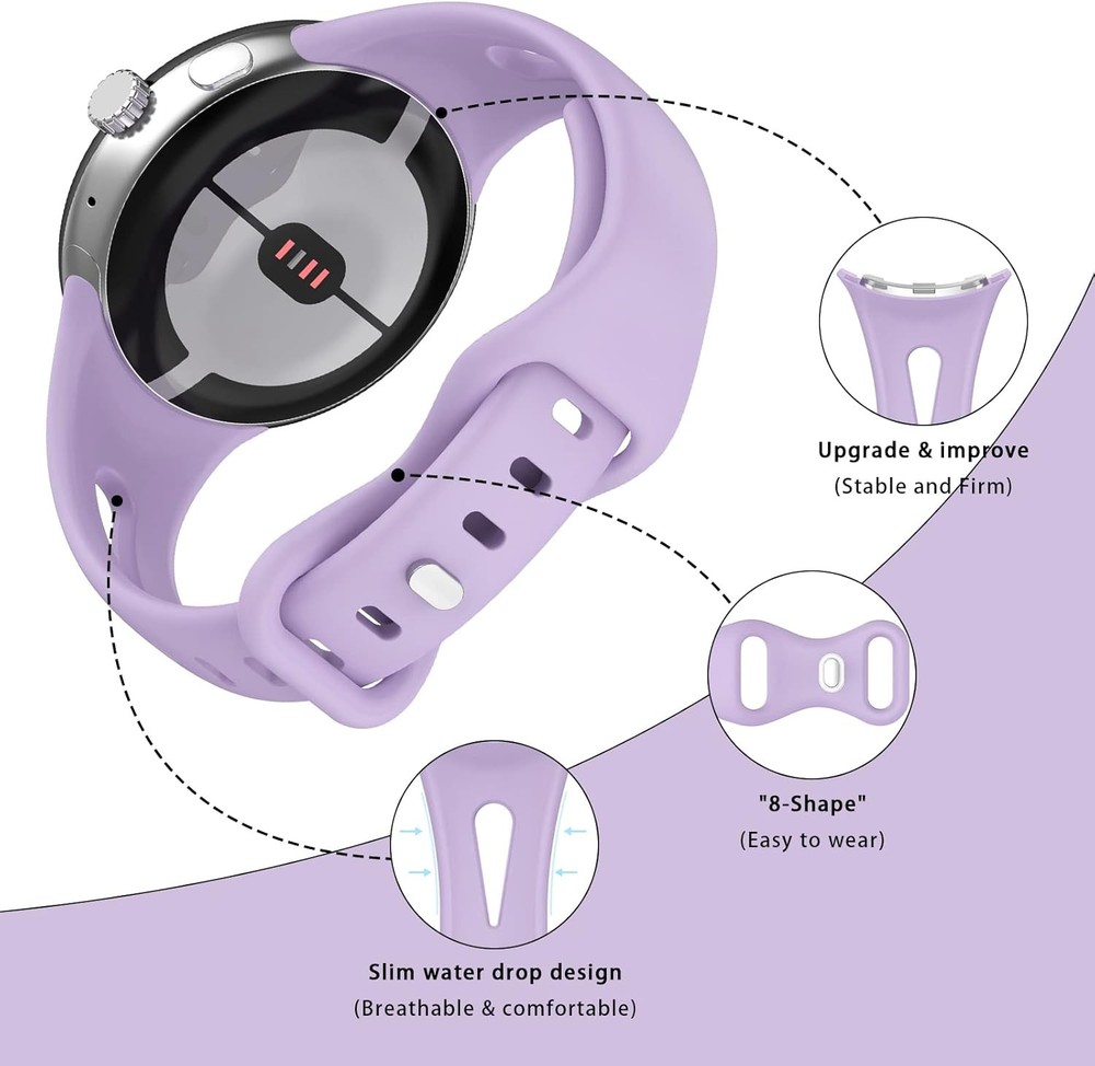 Adjustable Soft Silicone Strap Compatible with Google Pixel Watch 41mm