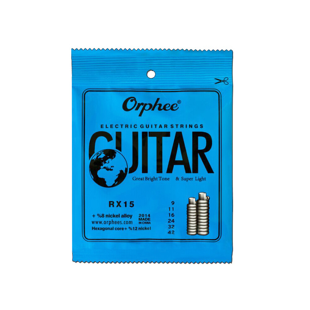 Electric Guitar Strings Set (.009-.042) Replacement Super Light Tension C7O8