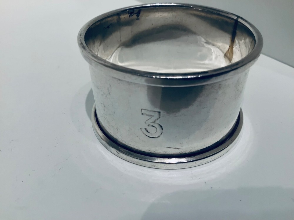 Cased Set 6 Solid Silver Napkin Rings, Birmingham 1914