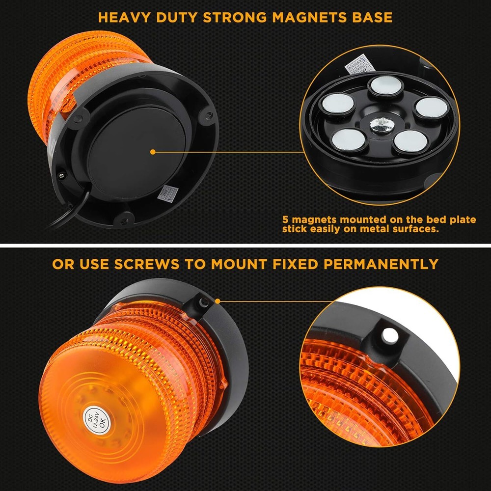 60LED Beacon Strobe light Warning Emergency Light Amber rooftop Small lamps