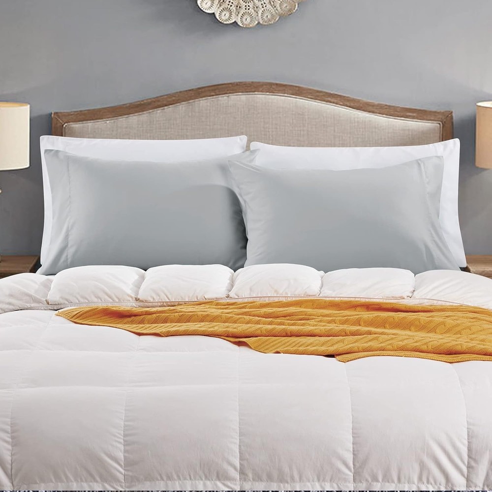 Light Grey Pillowcases King Size 12 Pack Bulk Pillowcase Set - Envelope Closure