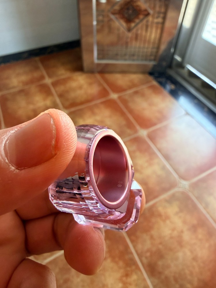 Swarovski Lucent Cocktail Ring, Pink, Size 58