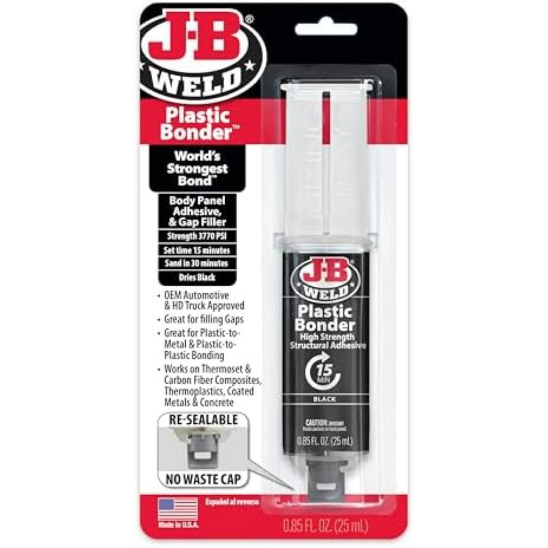 JB Weld Plastic Weld Quick Setting Epoxy Syringe Bonder Repair Glue Black
