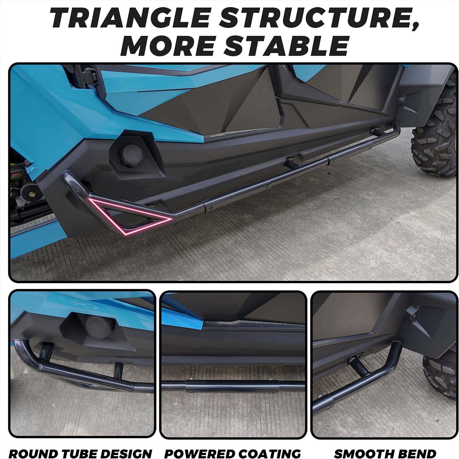 For Polaris RZR XP 4 1000 4 900 Turbo 4 Seat 2015-2023 Nerf Bars Rock Sliders