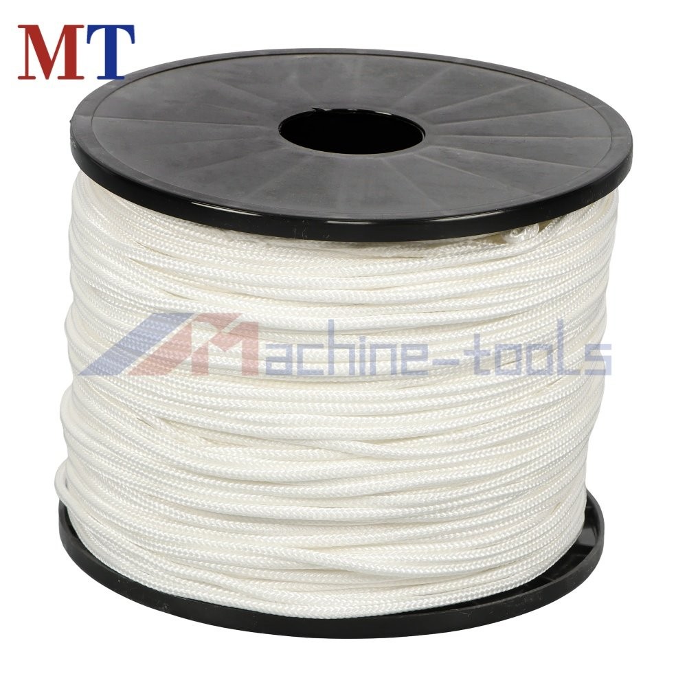 1/8" × 500' White Solid Braid Nylon Rope on a Sturdy Spool Braid Rope Industrial