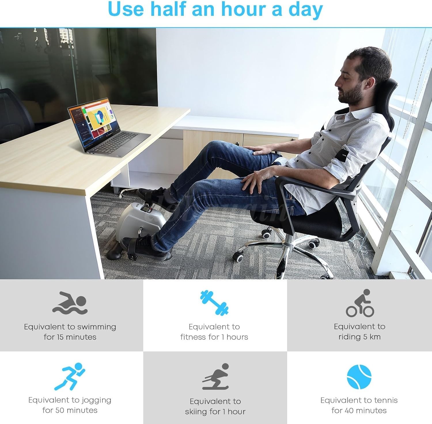 Portable Mini Cycle Bike Foot Pedal Exercise Machine Arm Leg Recovery Peddle US