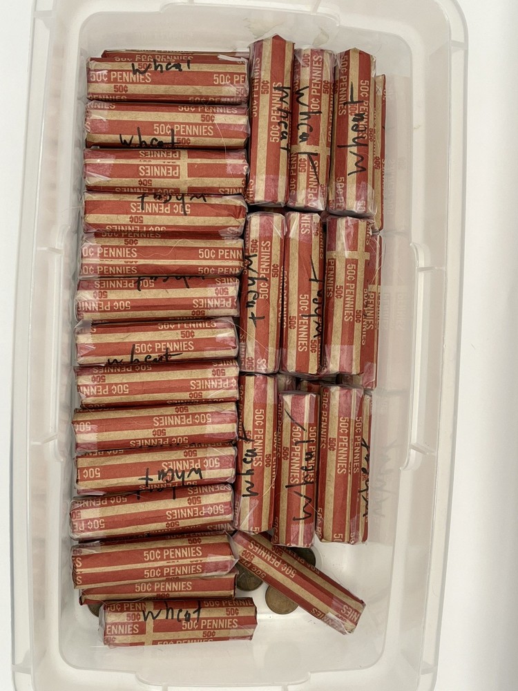 LINCOLN WHEAT PENNY 50 CENT ROLLS 1909-1058
