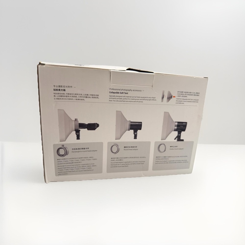 US Godox ML-CS1625 Soft Tent Kit 3 Adapters for Flash Speedlite Studio Light