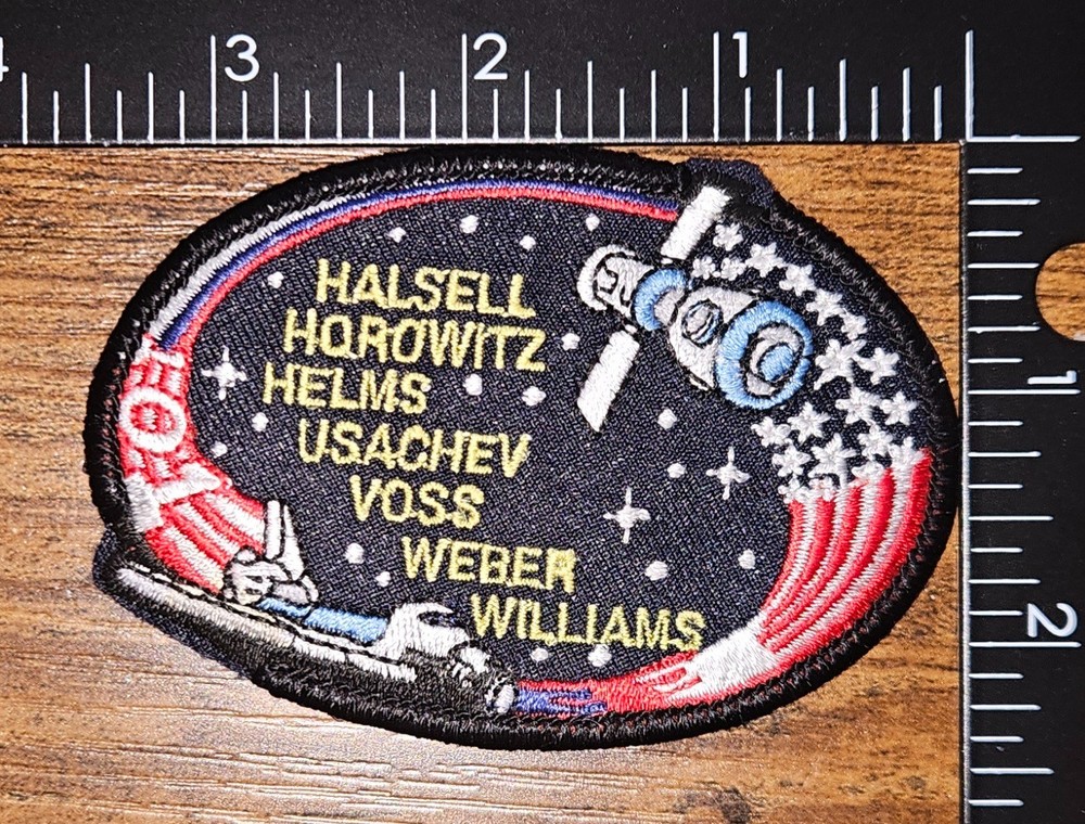 NASA Space Shuttle Halsell Horowitz Helms Usachev Voss Weber Williams Patch