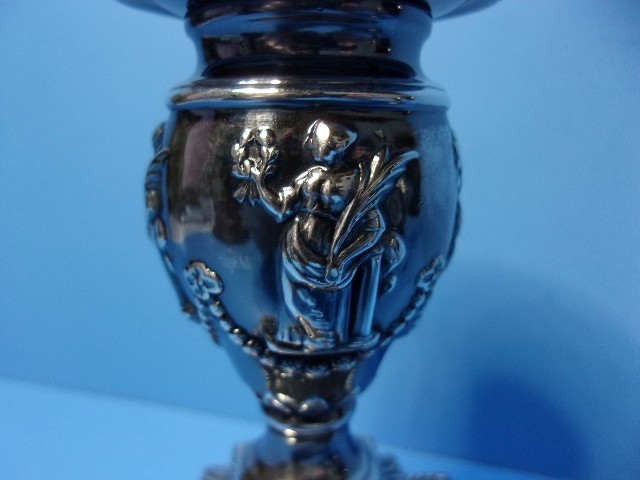 Antique Victorian Dwarf Urn Silverplate Candlesticks Richard Hodd & Son London