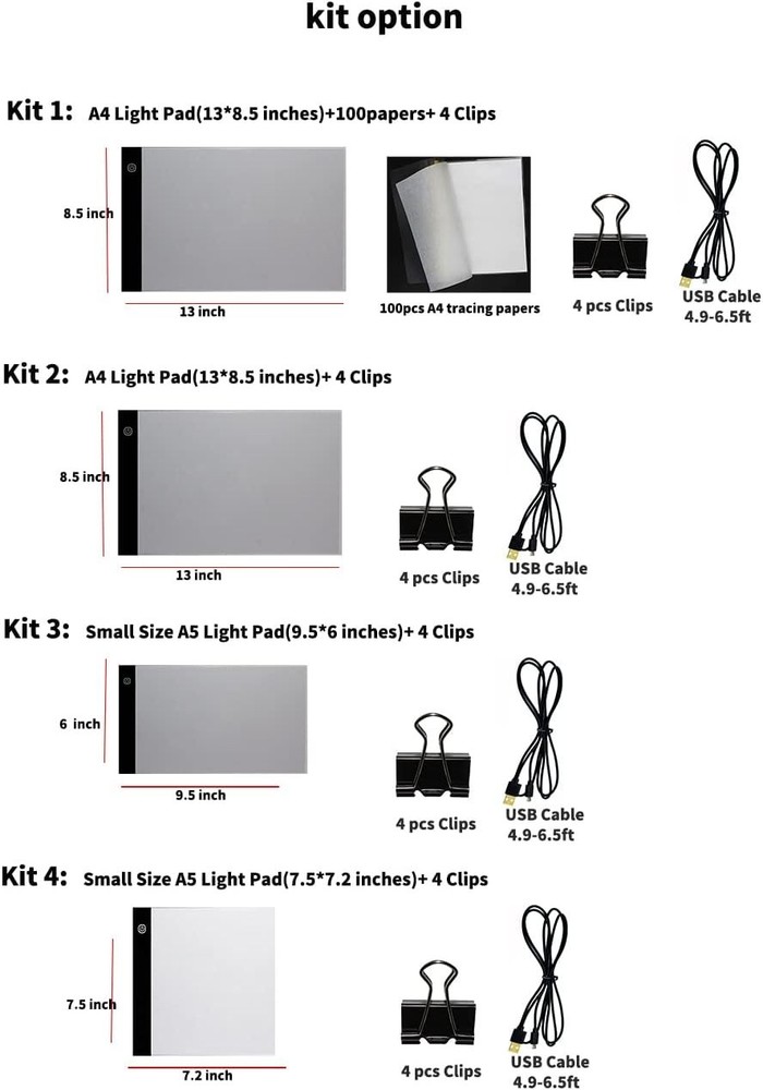 A5 Ultra-Thin Portable LED Tracing Light Box - Dimmable & Adjustable Brightness
