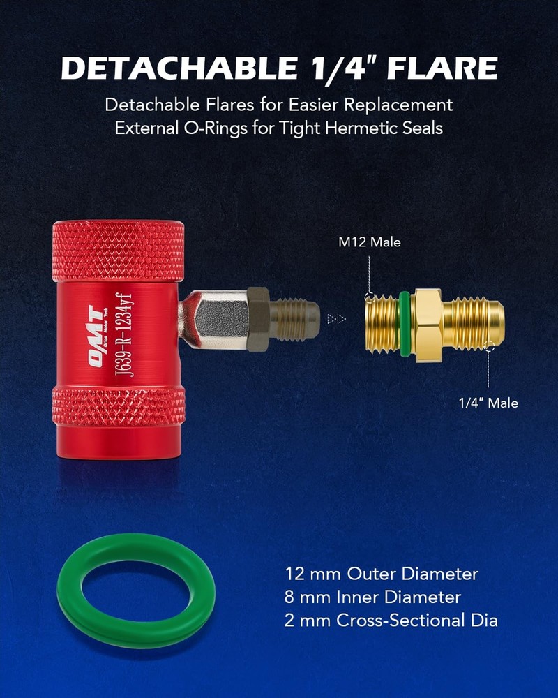 Orion Motor Tech R1234yf Quick Couplers Set, Adapter Tool Kit with...