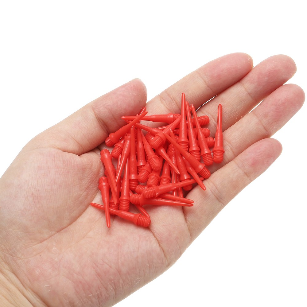 100Pcs Plastic Dart Tips,Game 2BA Thread Soft Darts Tips Red