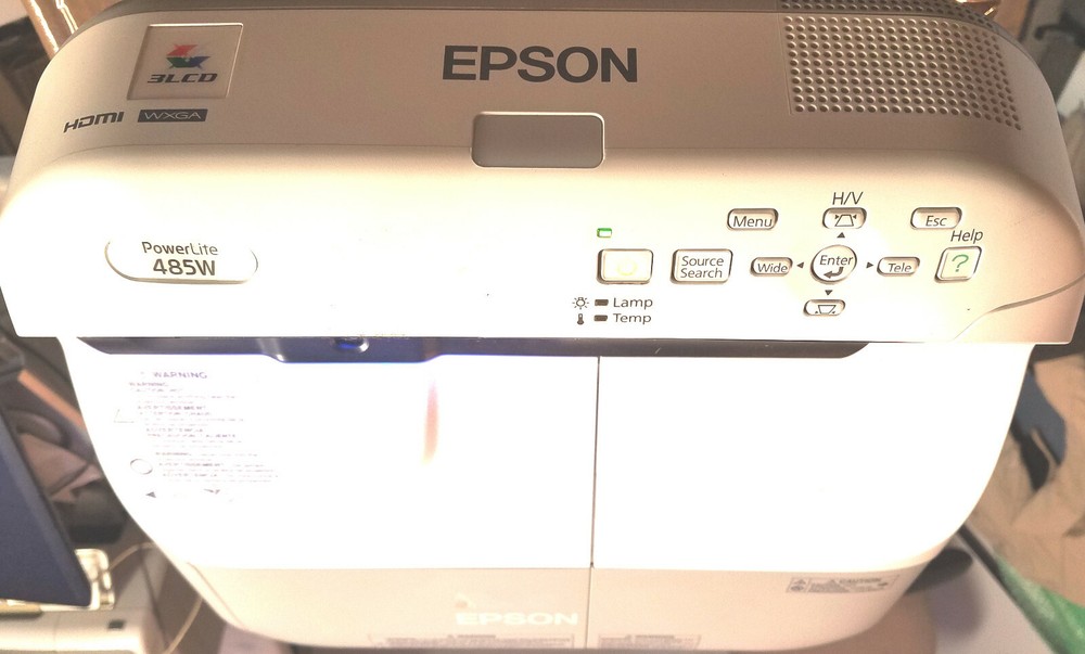 Epson PowerLite 485W H602A Projector 3,100 Lumens