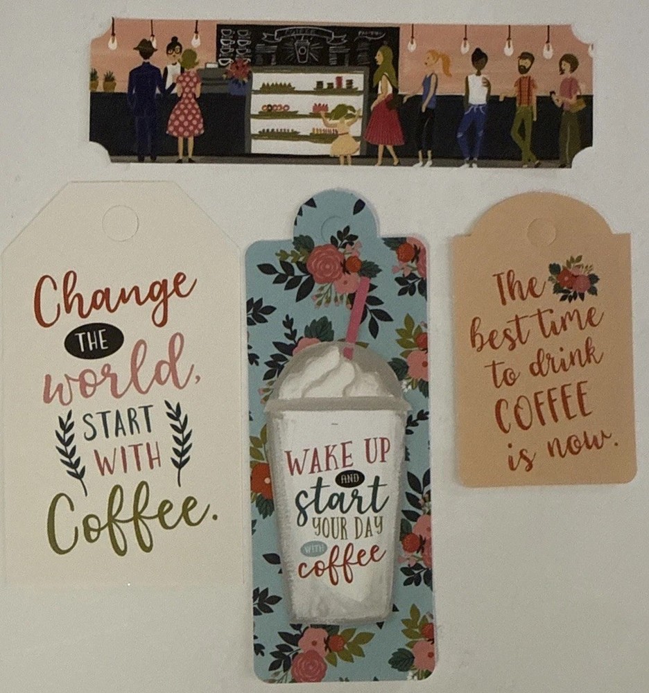 COFFEE FRAMES & TAGS EPHEMERA Die-Cut Set(33pc) Echo Park•Drinks•Card Making•