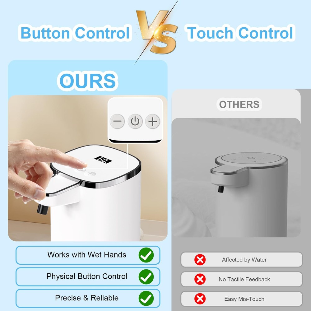 Automatic Foaming Soap Dispenser Touchless, USB Rechargeable Smart Hand Soap ...