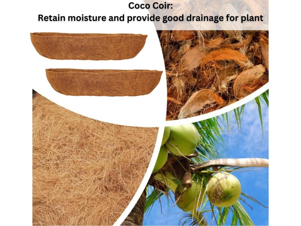 24 inch 2 Pack Half Rounded Rectangular Coco Liner for Window Box Planter: Th...