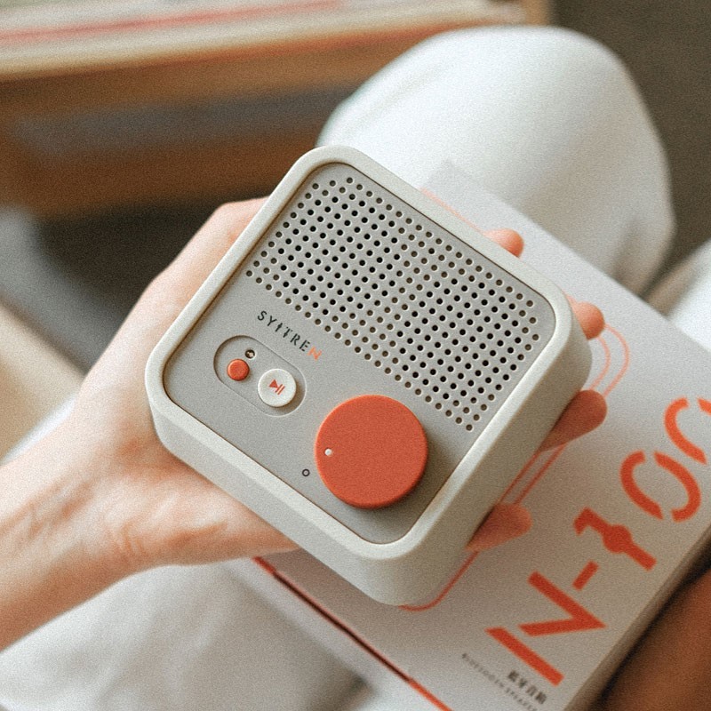 N100 White Bluetooth Speaker for Syitren USB Type-C Portable Bluetooth Speaker