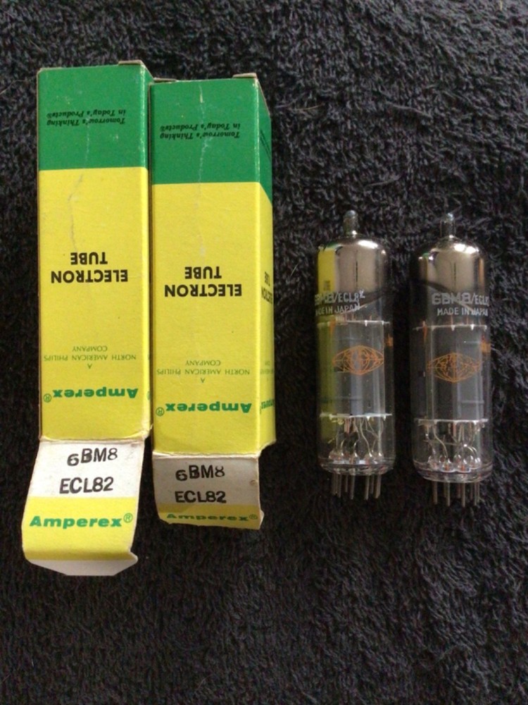 MATCHED PAIR AMPEREX Made In Japan 6BM8/ECL82 NOS New Old Stock