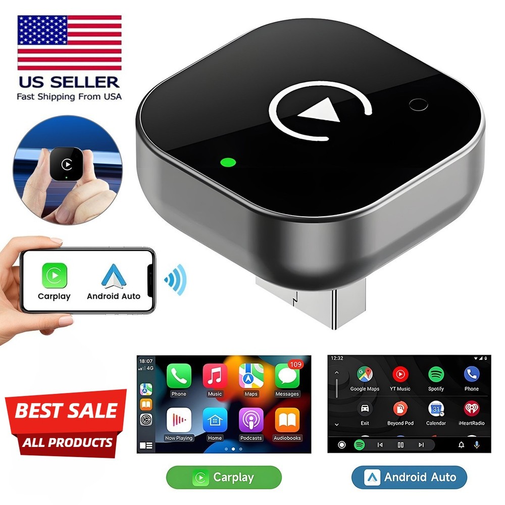USB Auto Wireless CarPlay Adapter For Apple Android Wireless Dongle Plug ＆ Play