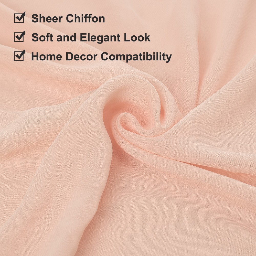 2 Pcs Pale Pink Chiffon Table Runner 27.5" x 118" Romantic Table Runner