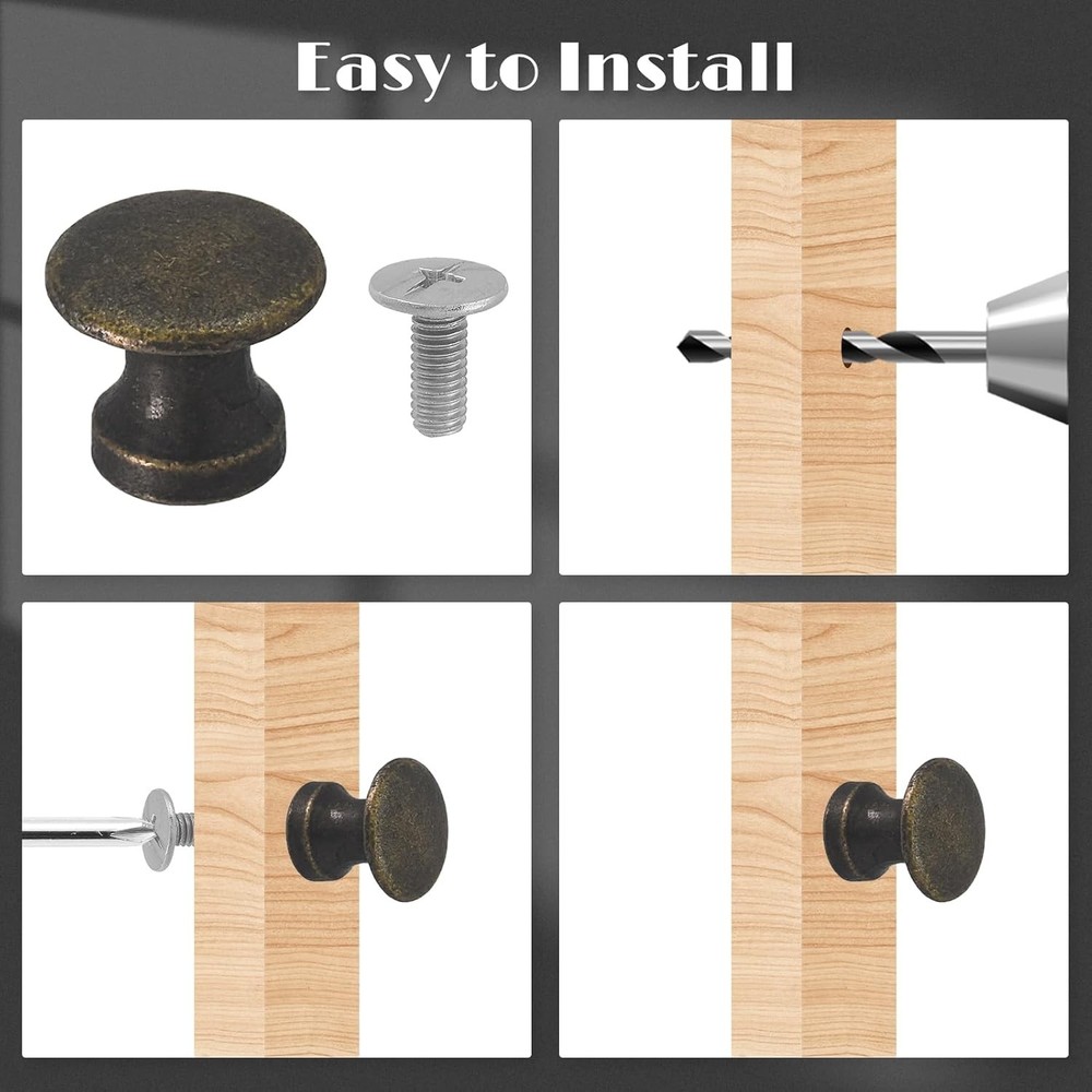 25PCS Mini Cabinet Knobs, 1/2 Inch Vintage Antique Dresser Knobs, Small Drawer