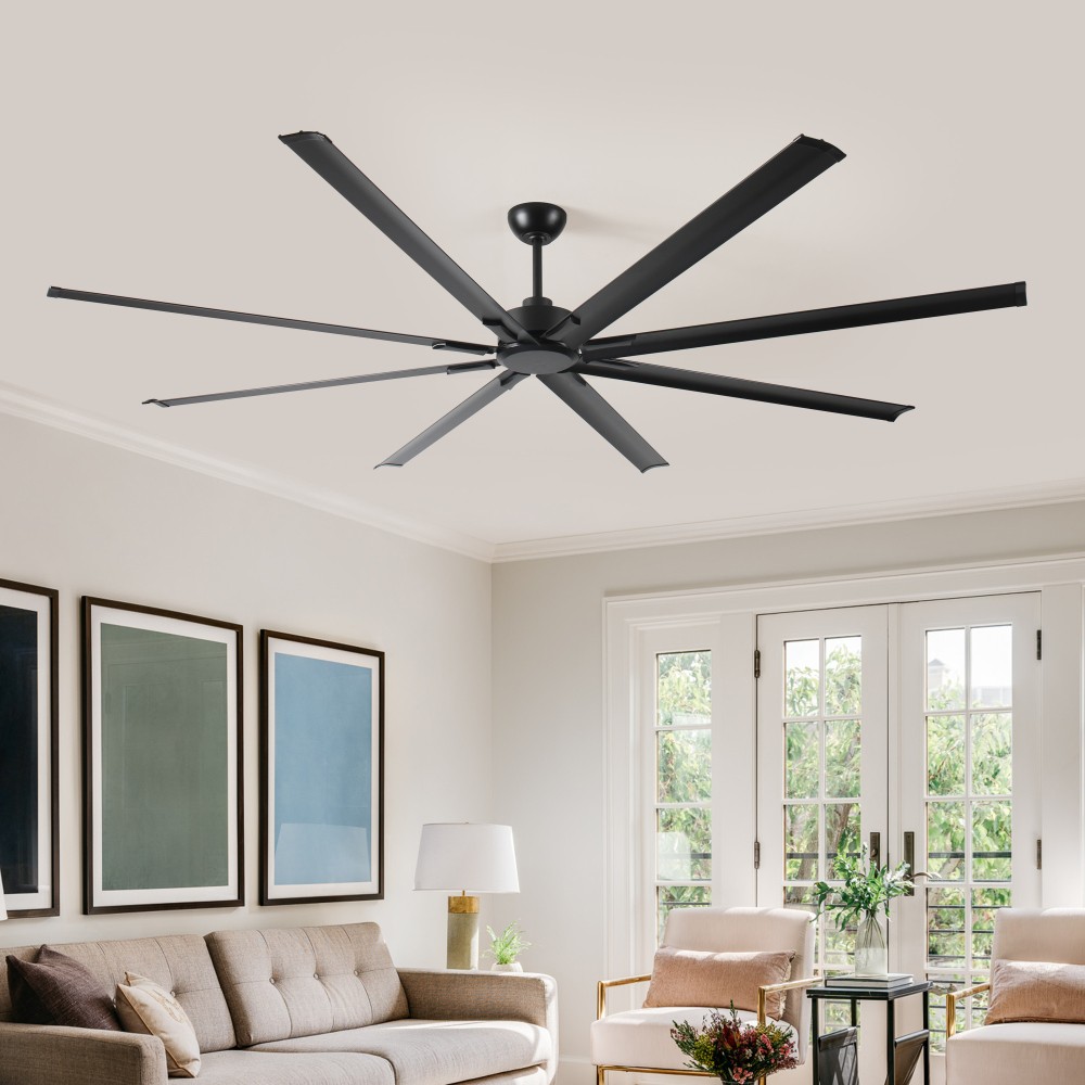 96" Industrial Ceiling Fan w/ Remote, 8 Blades, 5-Speed, for Home/Shop