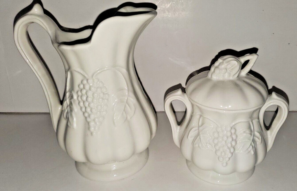 Pre Owned RedCliff Iron Stone Cream & Sugar Set "grape"