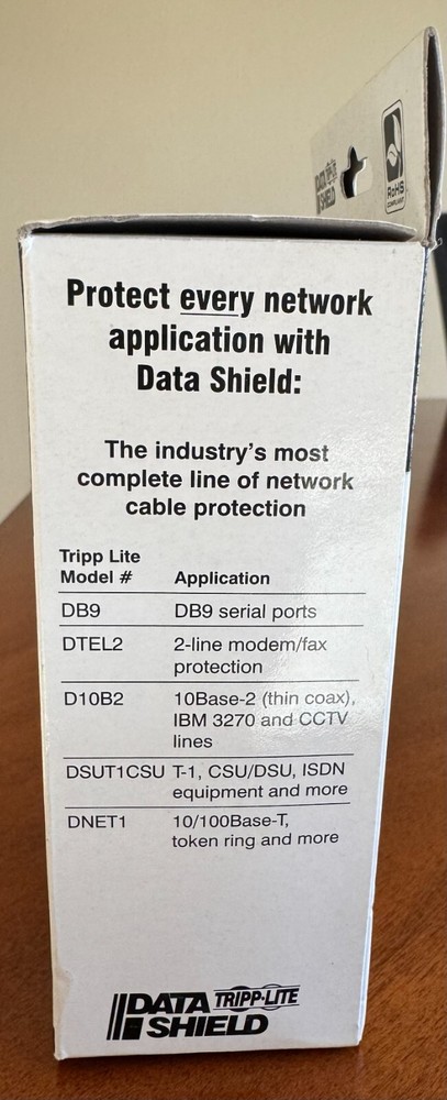 Tripp-Lite Data Shield Network Surge Suppressor, Model: DTEL2, brand new