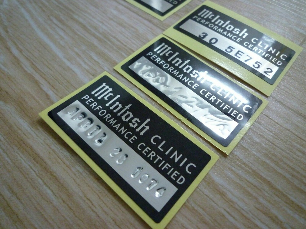McINTOSH MC30 AMPLIFIER SIDE DECAL LABEL Type-B - Serial number type - New repro